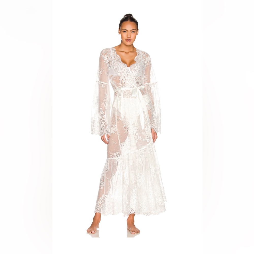 GEORGINA LONG LACE ROBE by homebodii
Perfect for Brides, boudoir, honeymoon